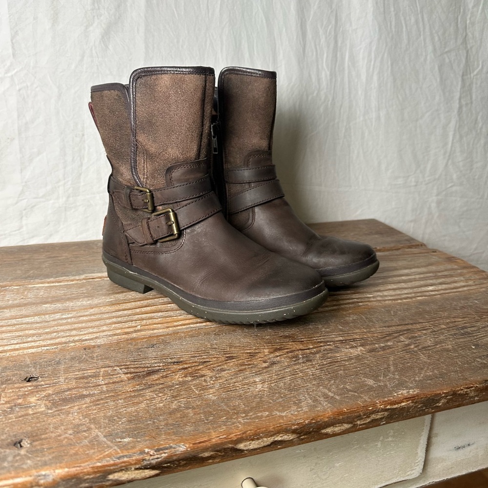 UGG Dark Brown Leather Boots